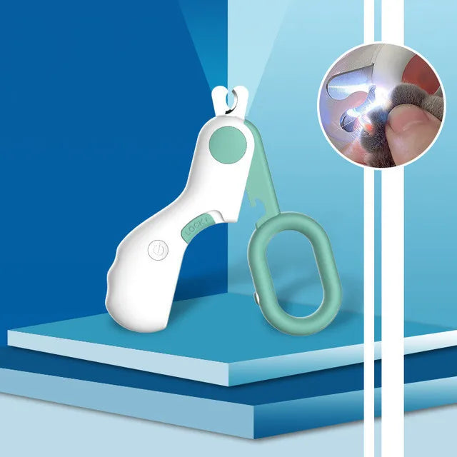 LED Pet Nail Clipper Claw Grooming Scissors for Cats Small Dogs