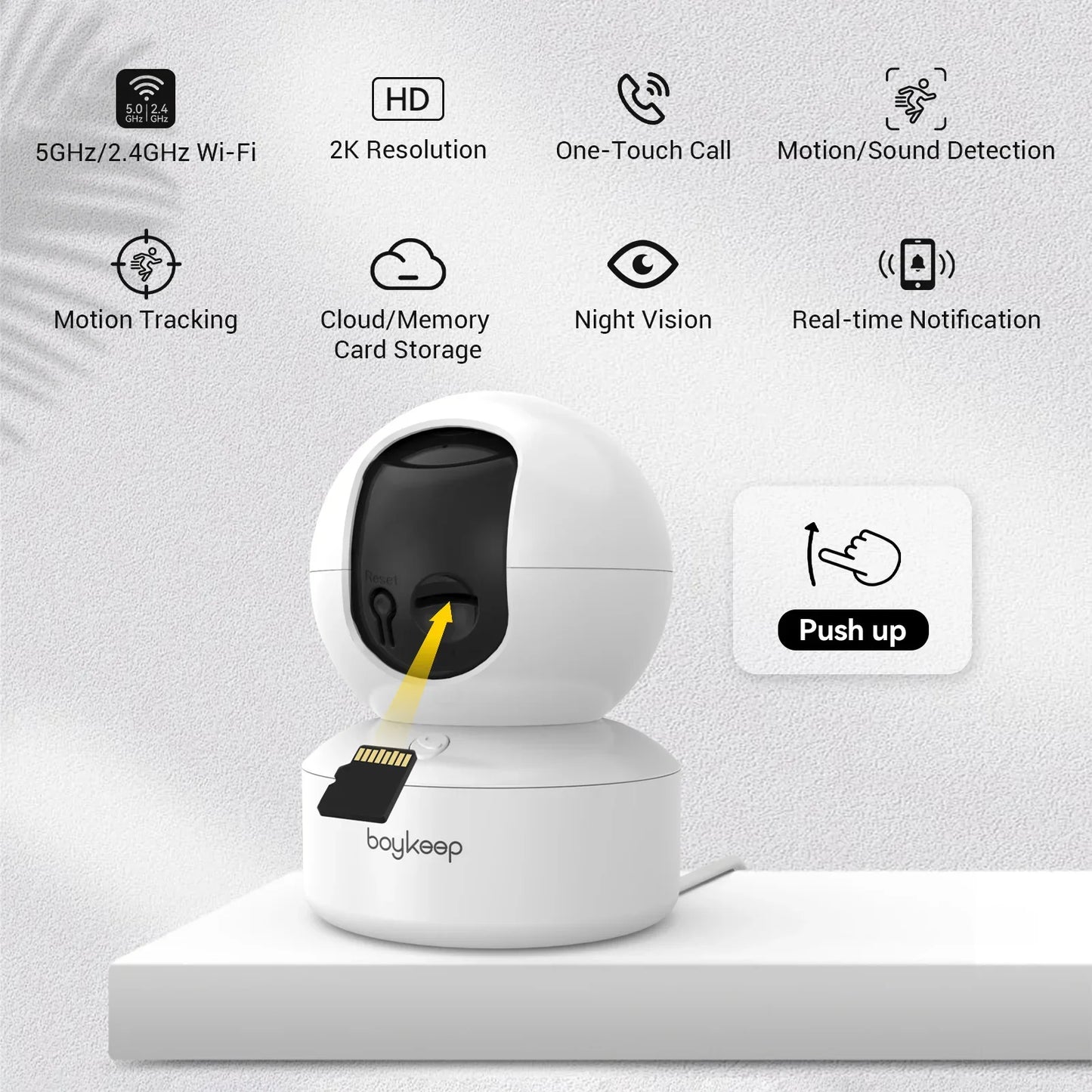 BoyKeep Smart Camera 2K WiFi Indoor Security