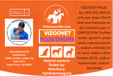 Vizoovet®Plus Eye Drops with Hyaluron (HA) 15ml Standard bottles