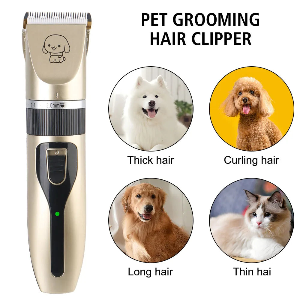 Pet Hair Clipper Grooming Trimmer Set – Professional Cordless Clippers