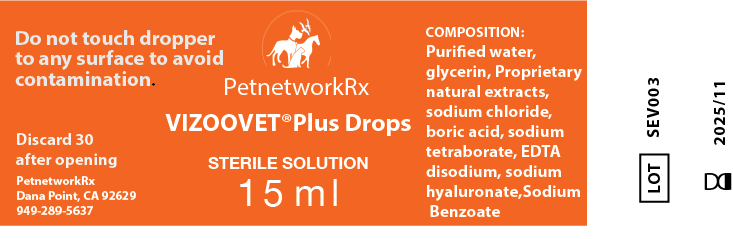 Vizoovet®Plus Eye Drops with Hyaluron (HA) 15ml Standard bottles