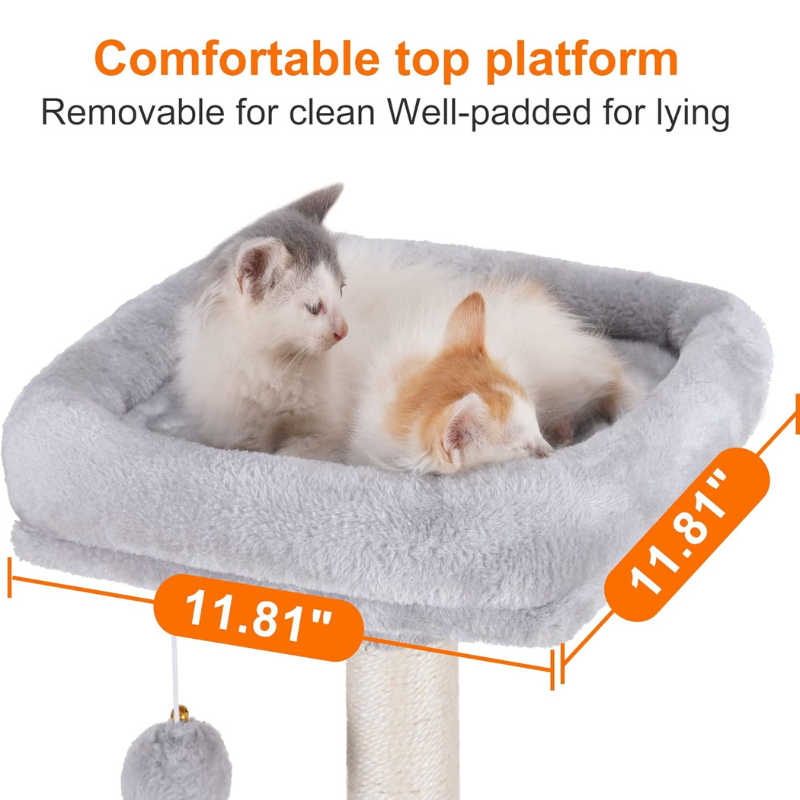 Heybly Small Cat Tree with Hammock – Compact Cat Tower & Furniture for Indoor Cats