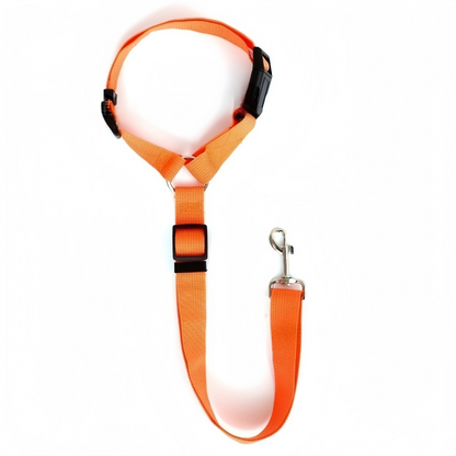 Solid Color 2-in-1 Pet Car Seat Belt & Adjustable Nylon Leash