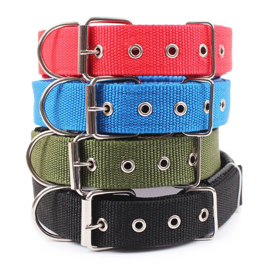 Solid Nylon Dog Collar – Strong & Durable for All Dog Sizes