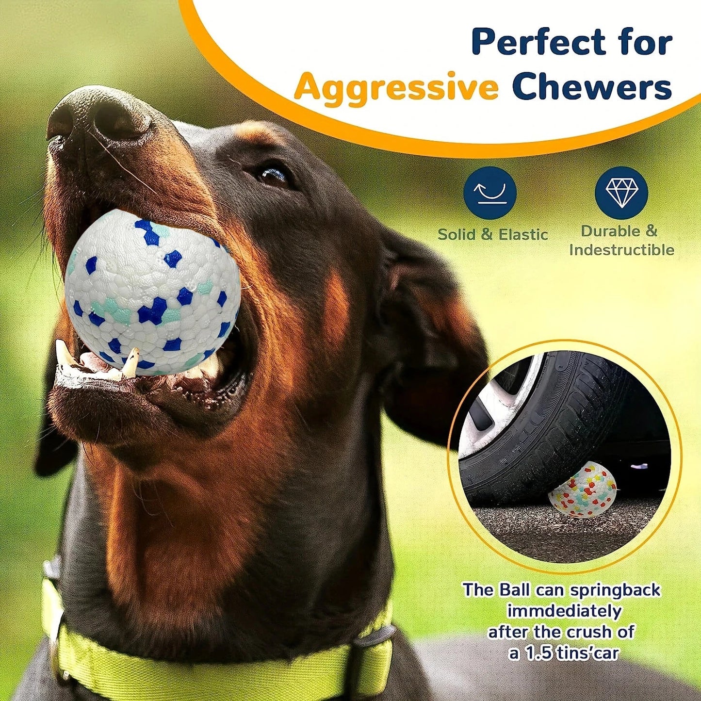 Durable Chew Ball Dog Toy – Interactive Teeth Cleaning Ball
