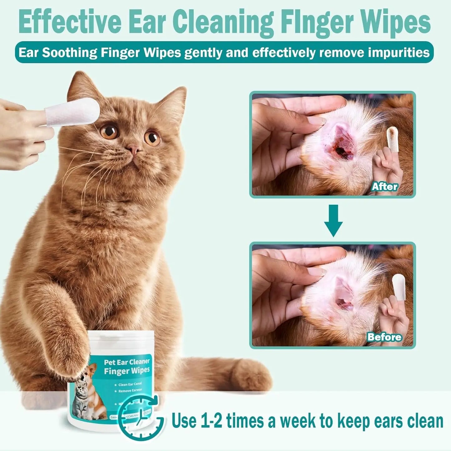 Pet Ear Wipes for Dogs & Cats – Easy Otic Cleaning