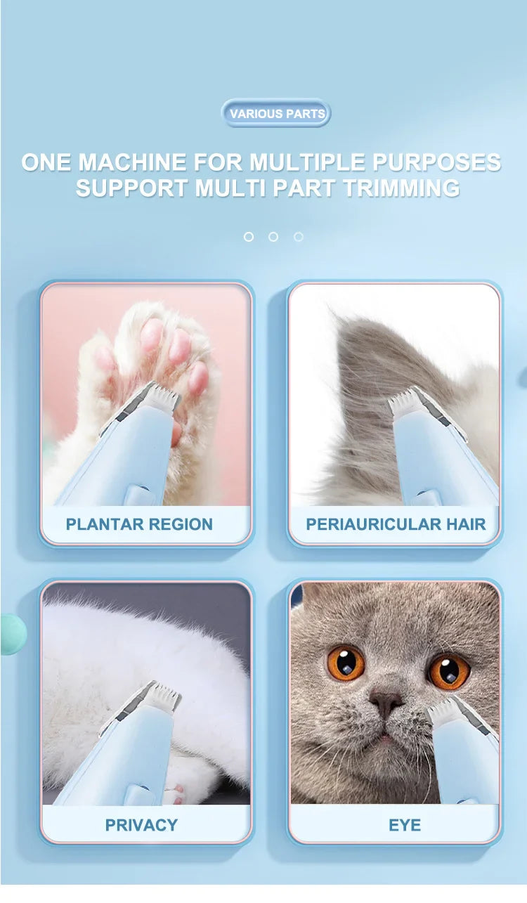 Electric Pet Paw Shaver – Quiet Grooming Trimmer for Cat & Dog Feet