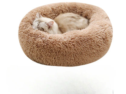 Plush Winter Cat & Dog Nest – Warm, Washable Round Pet Bed
