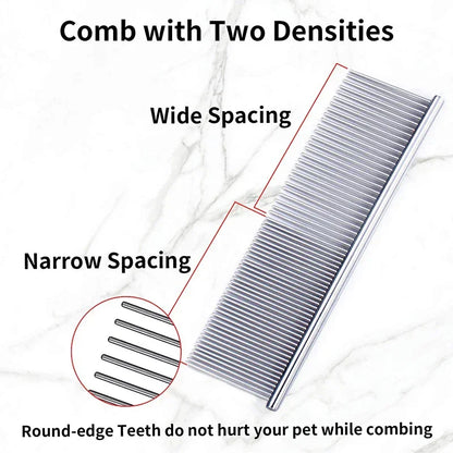 Stainless Steel Dematting Comb – Flea & Grooming Tool for Pets