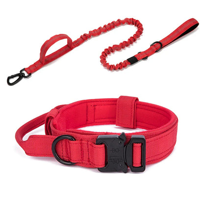 Durable Nylon Dog Collar & Reflective Leash Set – Tactical Training