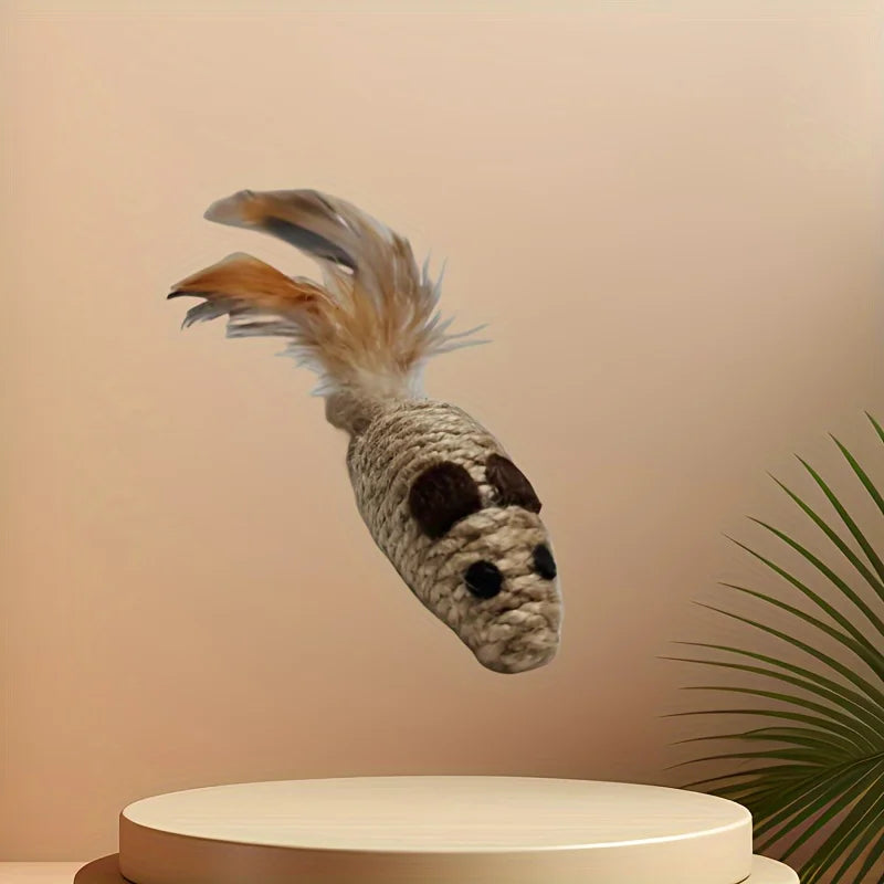 Sisal Mouse Cat Toy – Bite-Resistant Interactive Plush (1/4pcs)