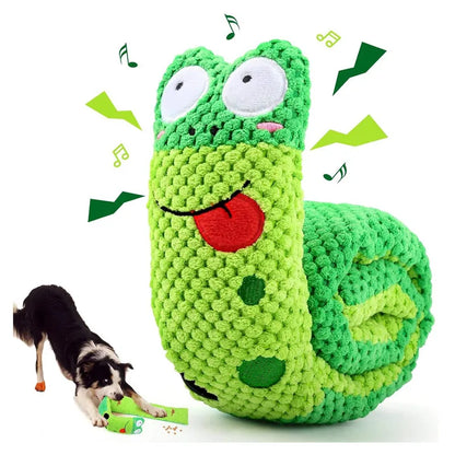 Dog Puzzle Feeder Plush Snail – Interactive Squeaky Chew Toy for Puppies & Dogs