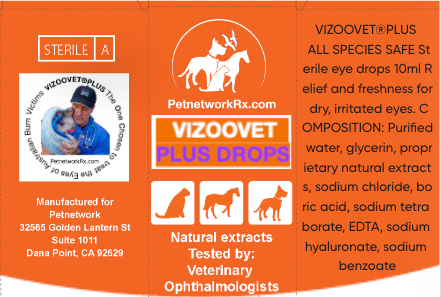 Vizoovet®Plus Eye  Drops with Hyaluron (HA) 15ml Standard bottles