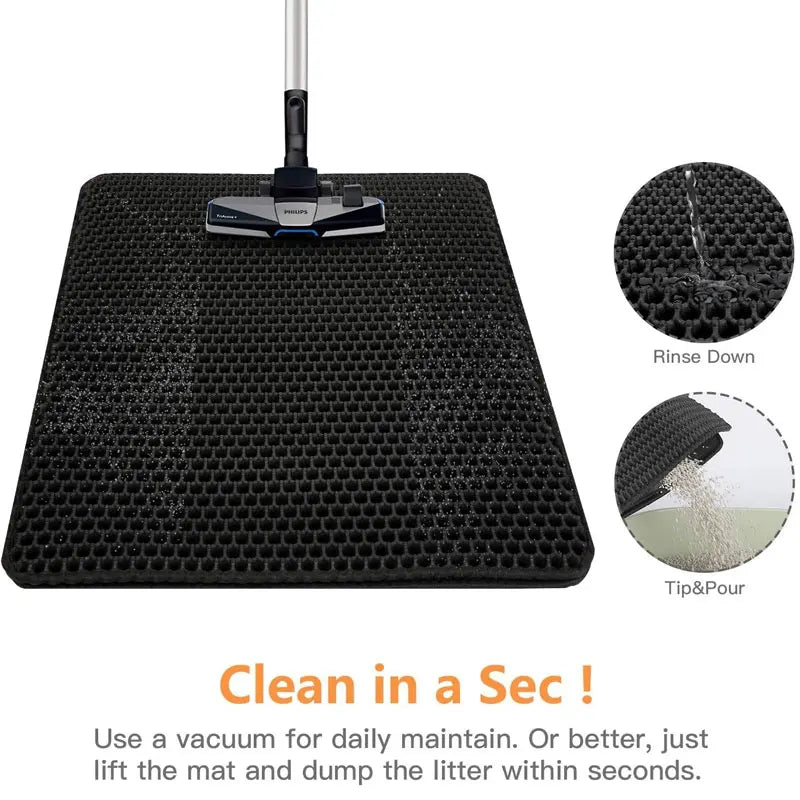 Waterproof Double Layer Cat Litter Mat – Trapping Pad for Easy Clean