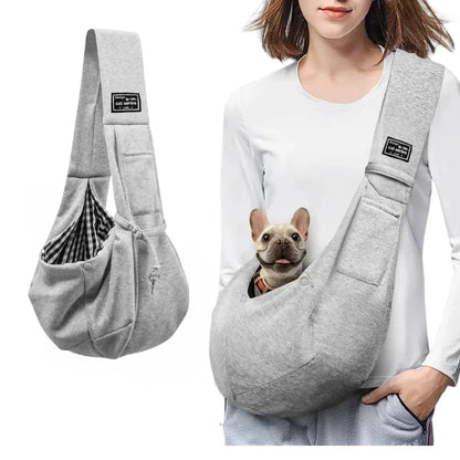 Cotton Dog Sling Carrier – Crossbody Travel Bag