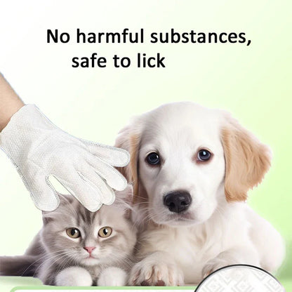 Pet Cleaning Gloves – Wash-Free Bath Wipes for Cats & Dogs