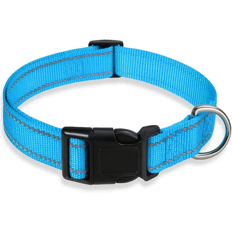 Reflective Adjustable Nylon Dog Collar Strap – Safety Traction Rope