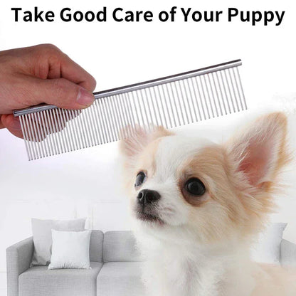 Stainless Steel Dematting Comb – Flea & Grooming Tool for Pets