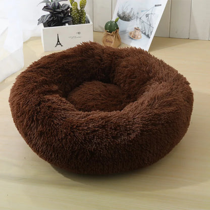 Plush Winter Cat & Dog Nest – Warm, Washable Round Pet Bed