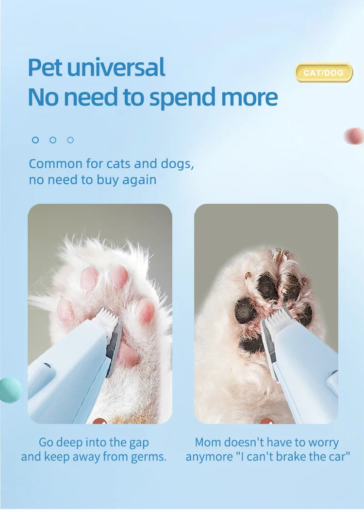 Electric Pet Paw Shaver – Quiet Grooming Trimmer for Cat & Dog Feet