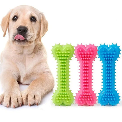 1-Pcs Rubber Bone Chew Toy – Durable Bite Trainer for Dogs