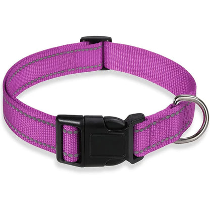 Reflective Adjustable Nylon Dog Collar Strap – Safety Traction Rope