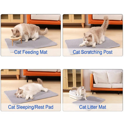 Waterproof Double Layer Cat Litter Mat – Trapping Pad for Easy Clean