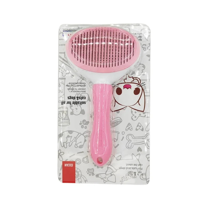 Self-Cleaning Pet Hair Removal Comb for Cats & Dogs