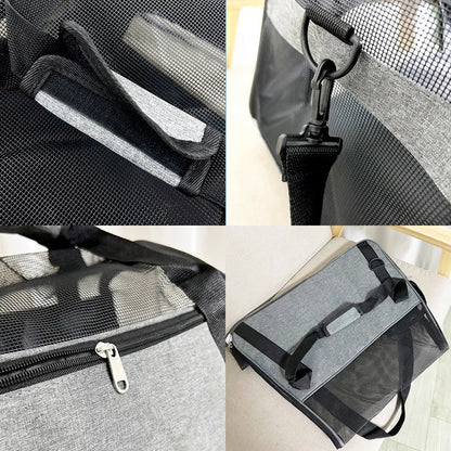 Portable Cat & Dog Carrier Bag – Foldable Breathable Travel Handbag